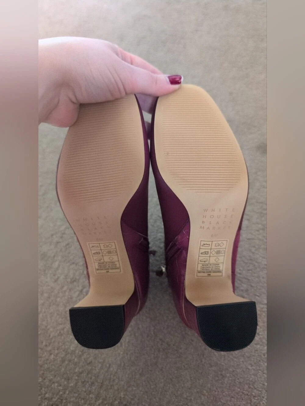 White House Black Market Burgundy Reptile Heeled Ankle Bootie